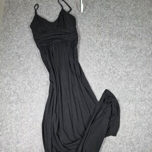 Y2K Victoria's Secret Bra Tops Maxi Dress Black Ruched Whimsigoth Lounge Small